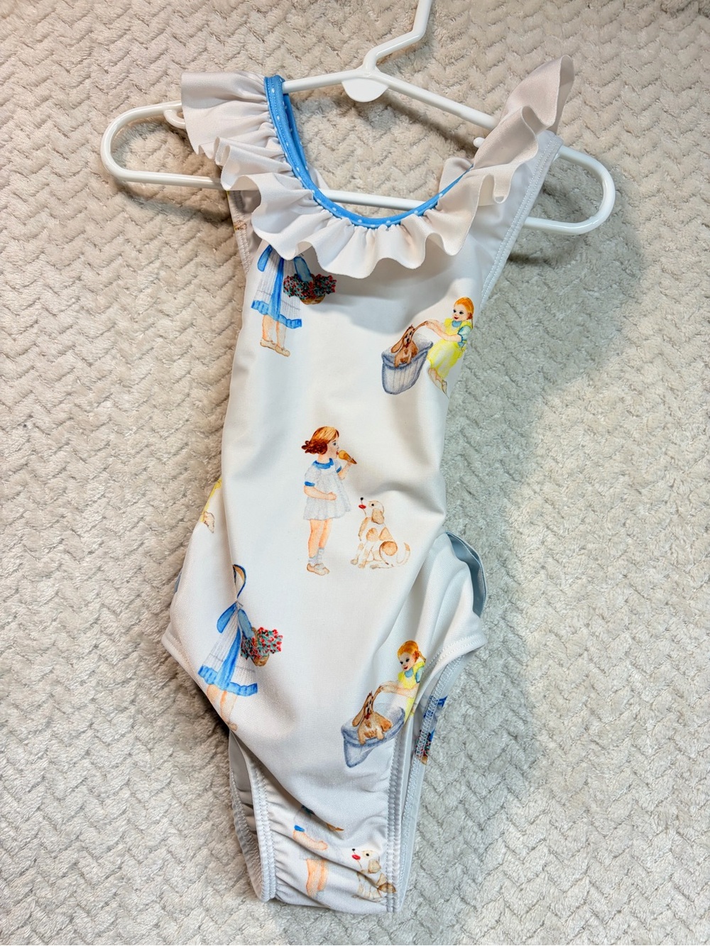 Sal & Pimenta Girls Ruffle Swimsuit 4T Vintage Storybook Coquette